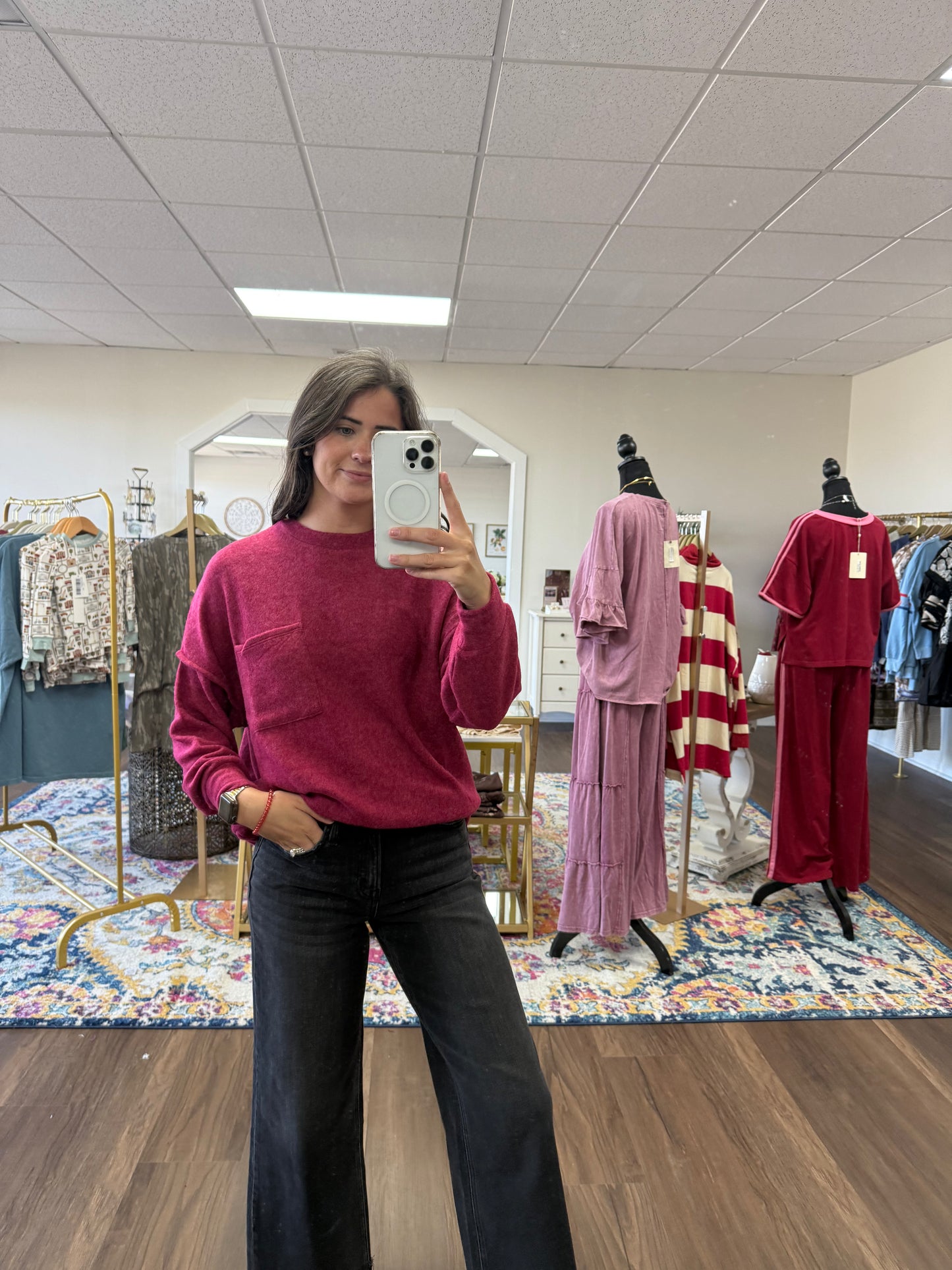 Peyton Sweater in Cabernet