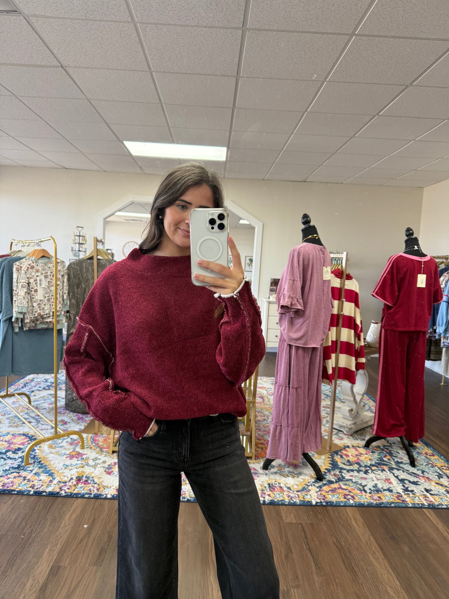 Mollie Sweater in Cabernet