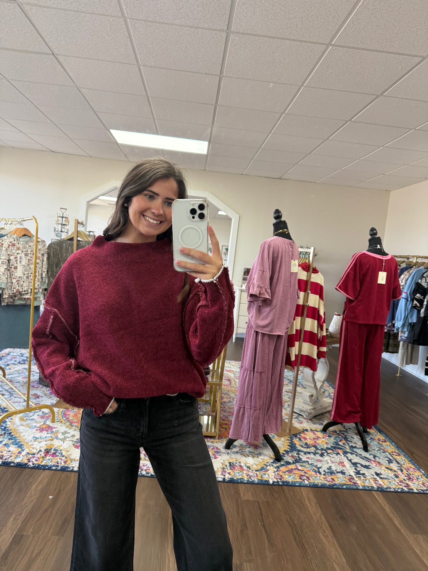 Mollie Sweater in Cabernet