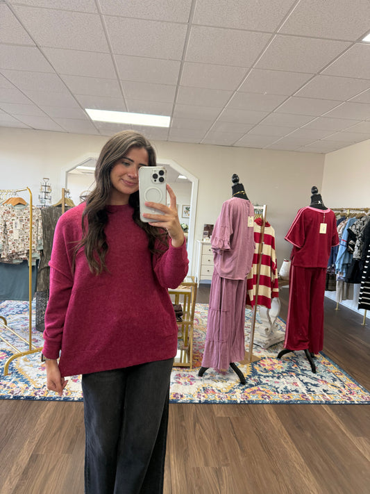 Peyton Sweater in Cabernet