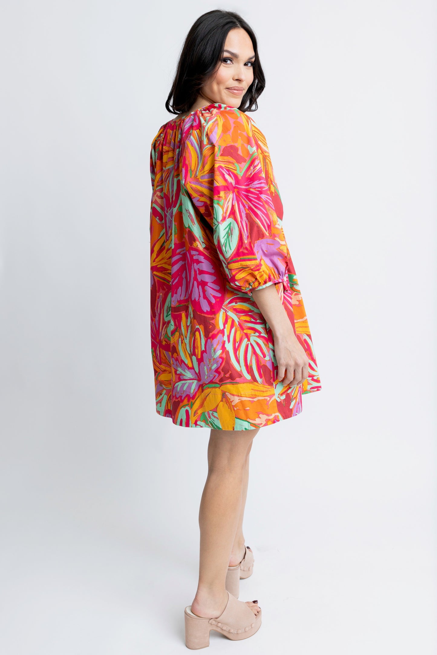 Abstract Tropical Palm Dress