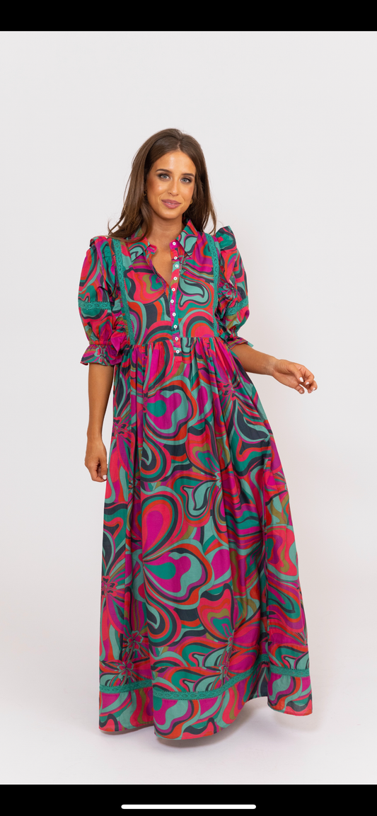 Multi Swirl Maxi Dress