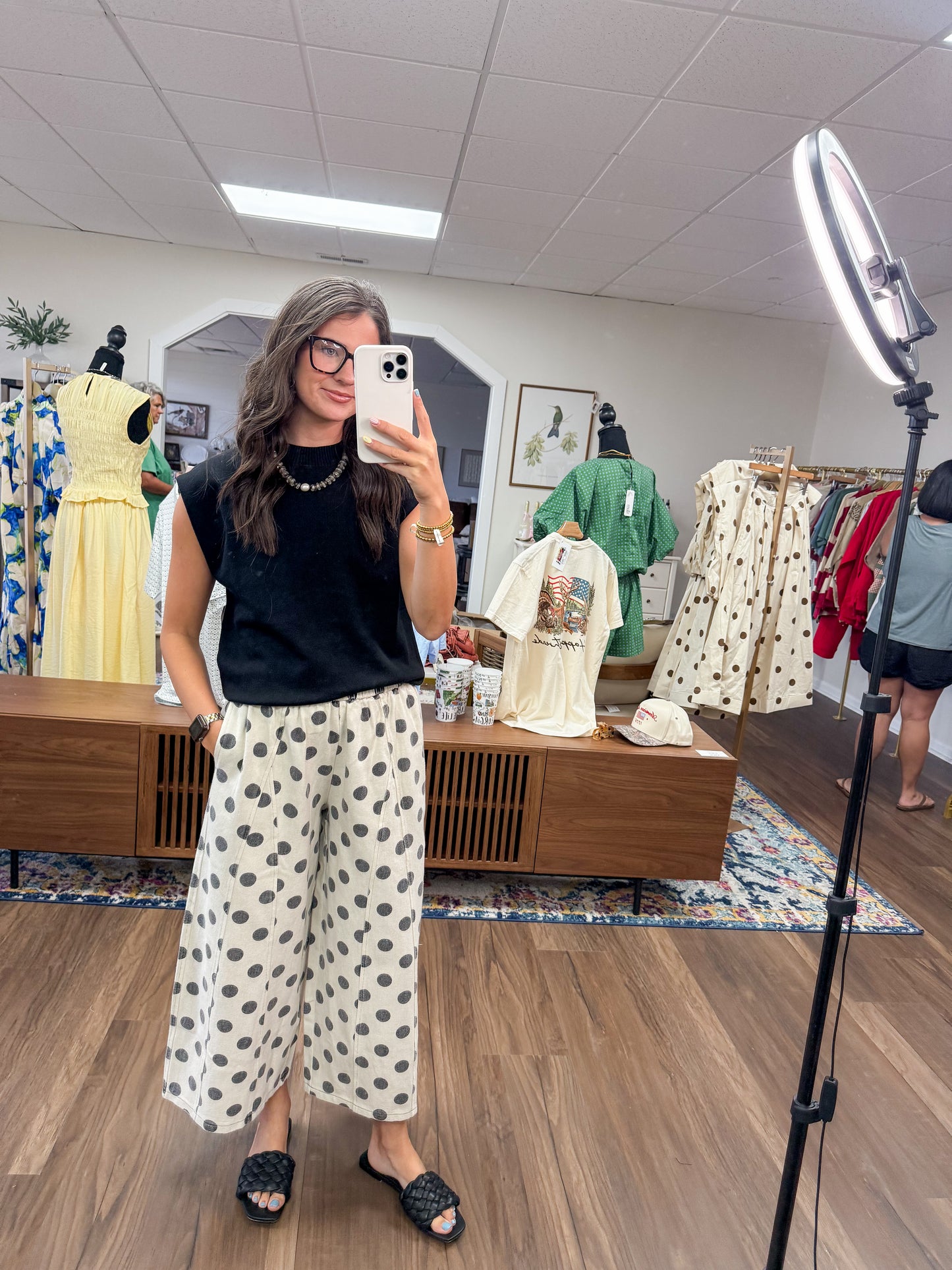 Mineral Washed Polka Dot Pants