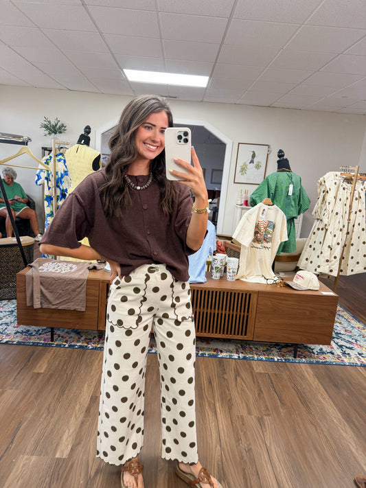 Mineral Washed Polka Dot Pants