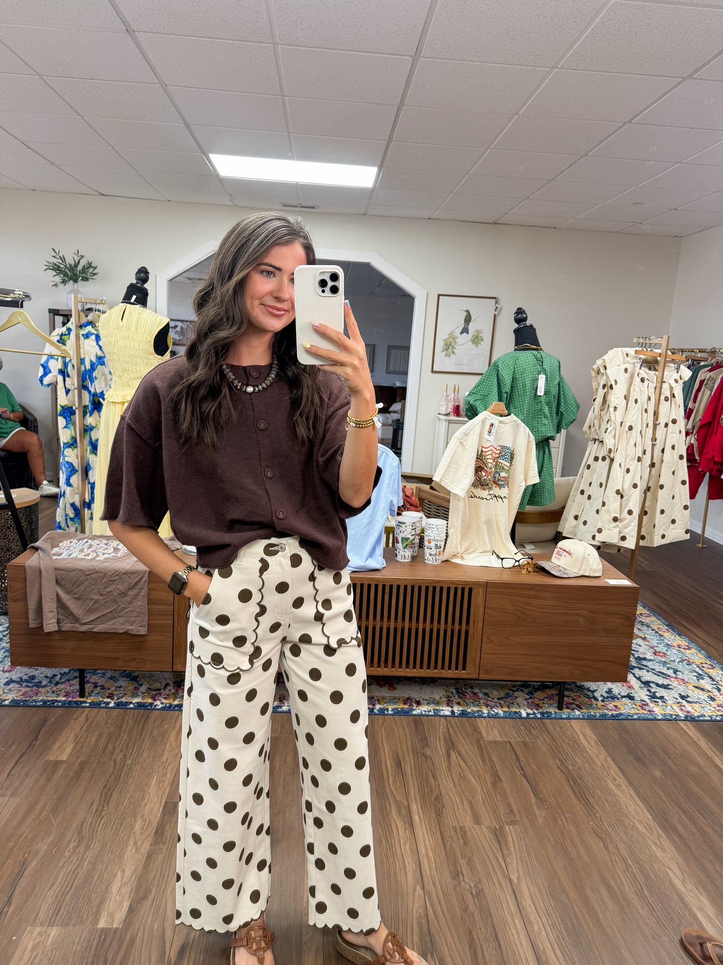 Mineral Washed Polka Dot Pants