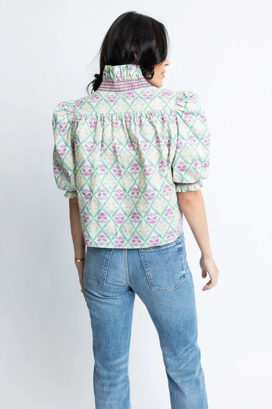 Paris Floral Ruffle Top