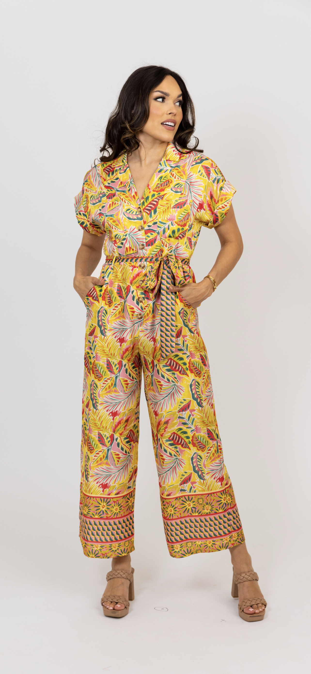 Tropical Satin Jumpsuit