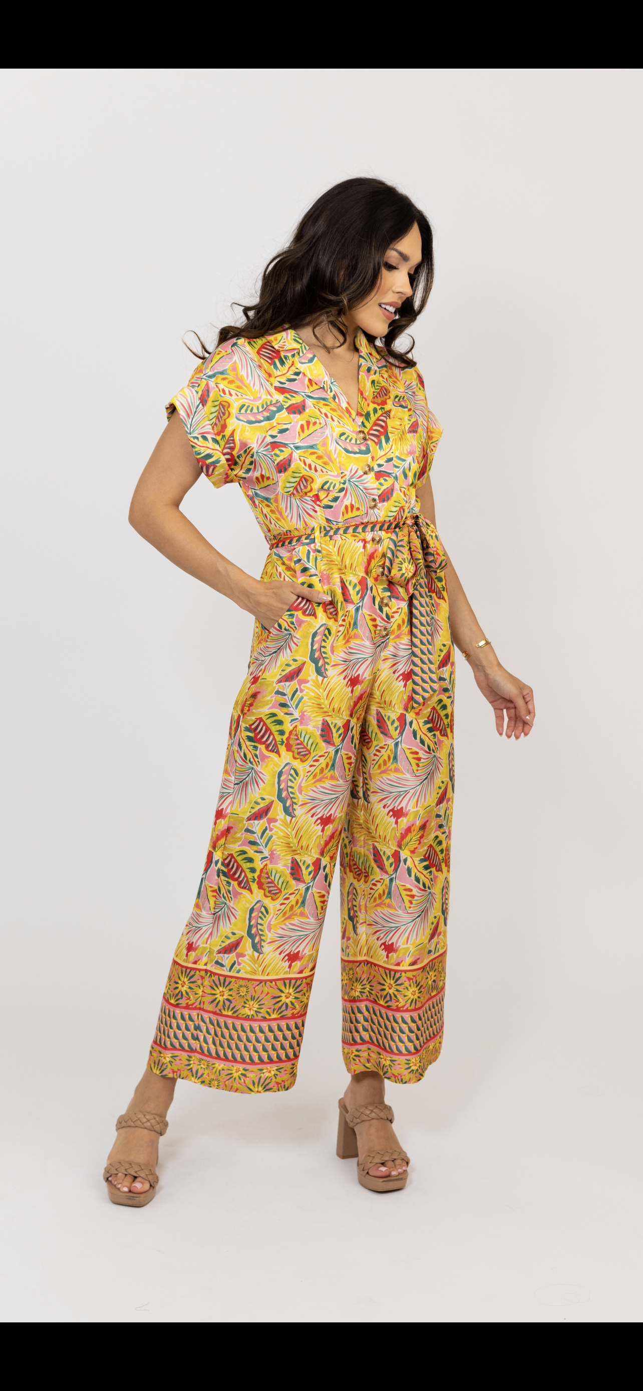 Tropical Satin Jumpsuit