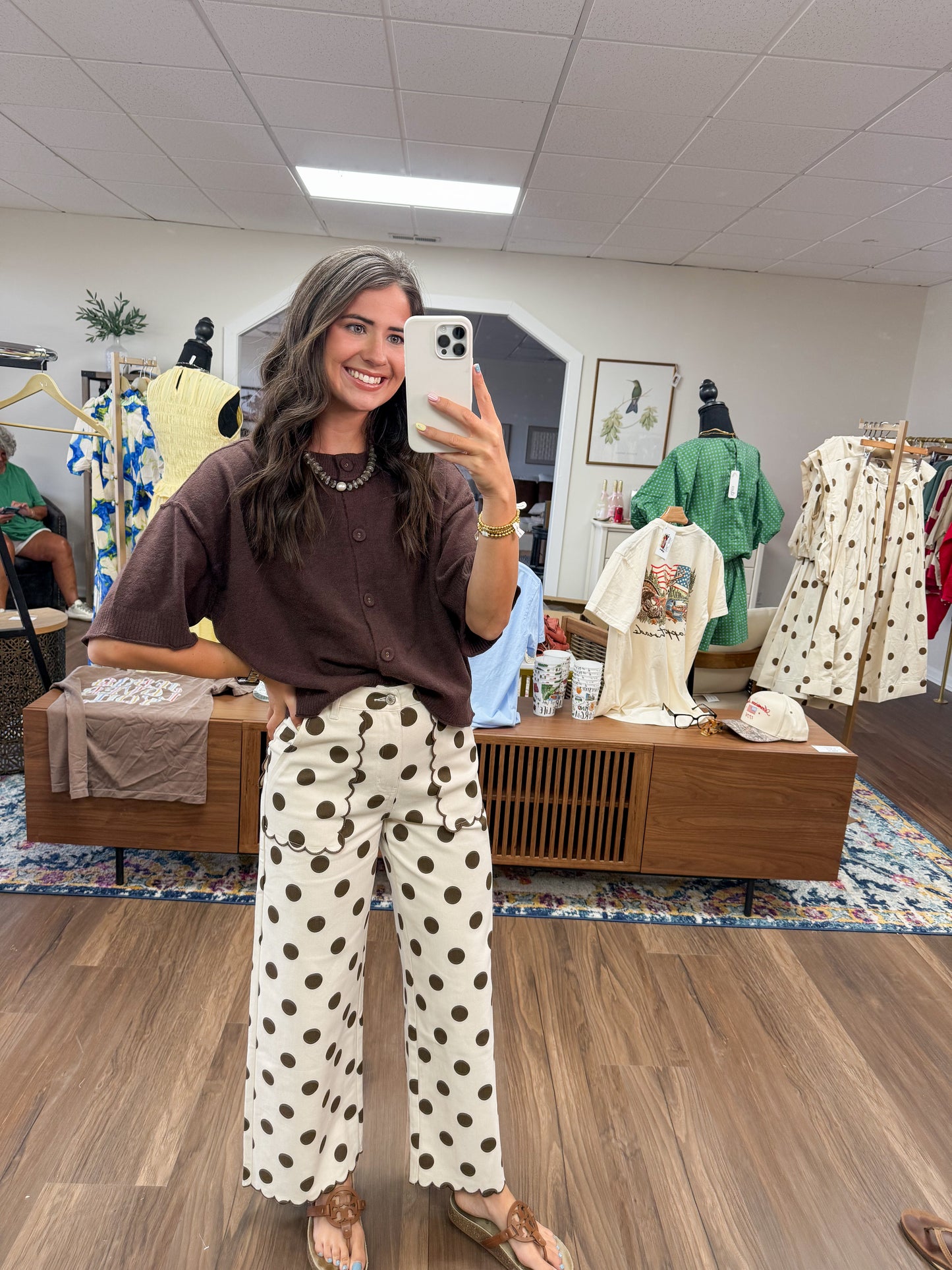 Mineral Washed Polka Dot Pants