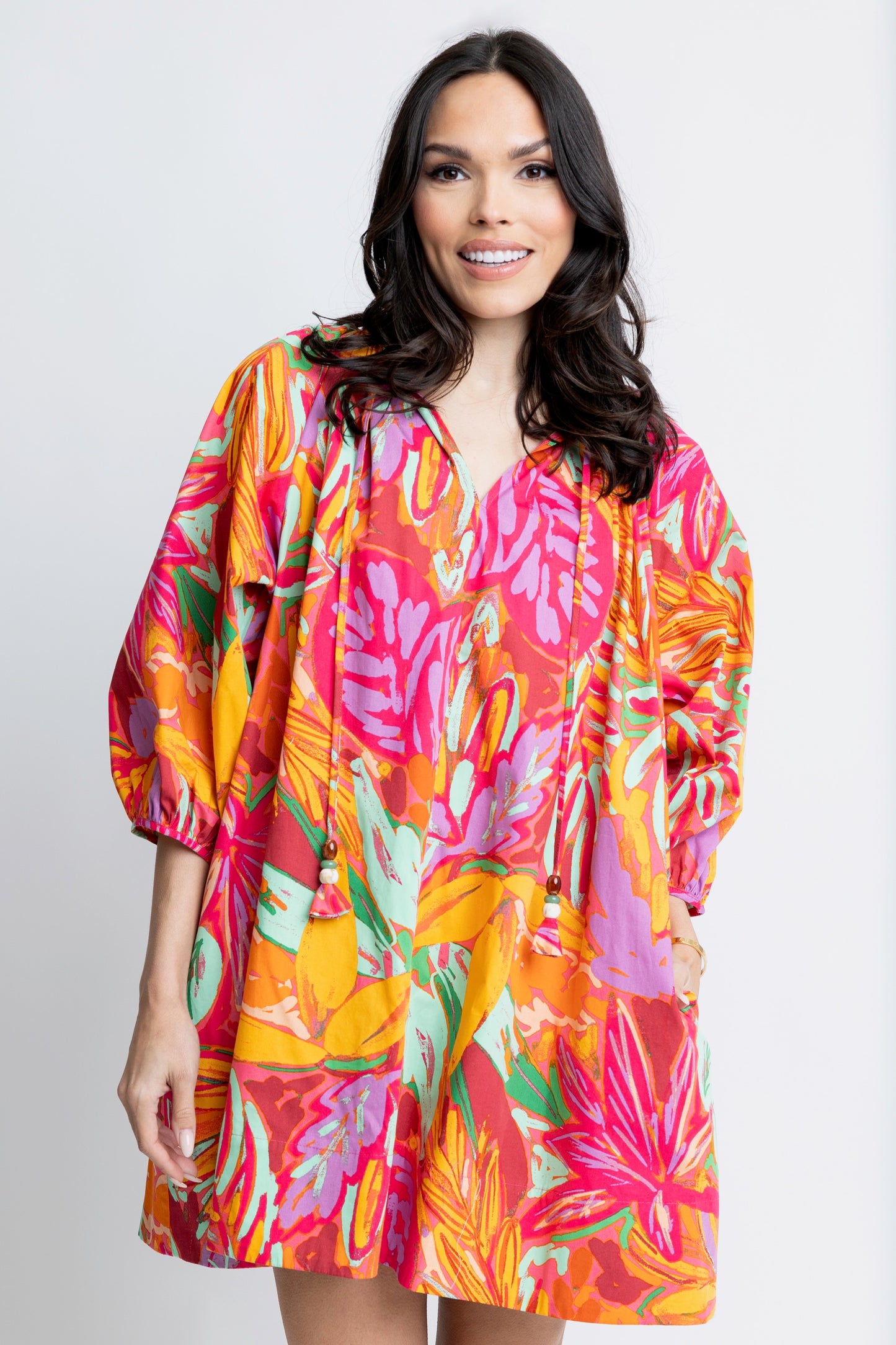 Abstract Tropical Palm Dress