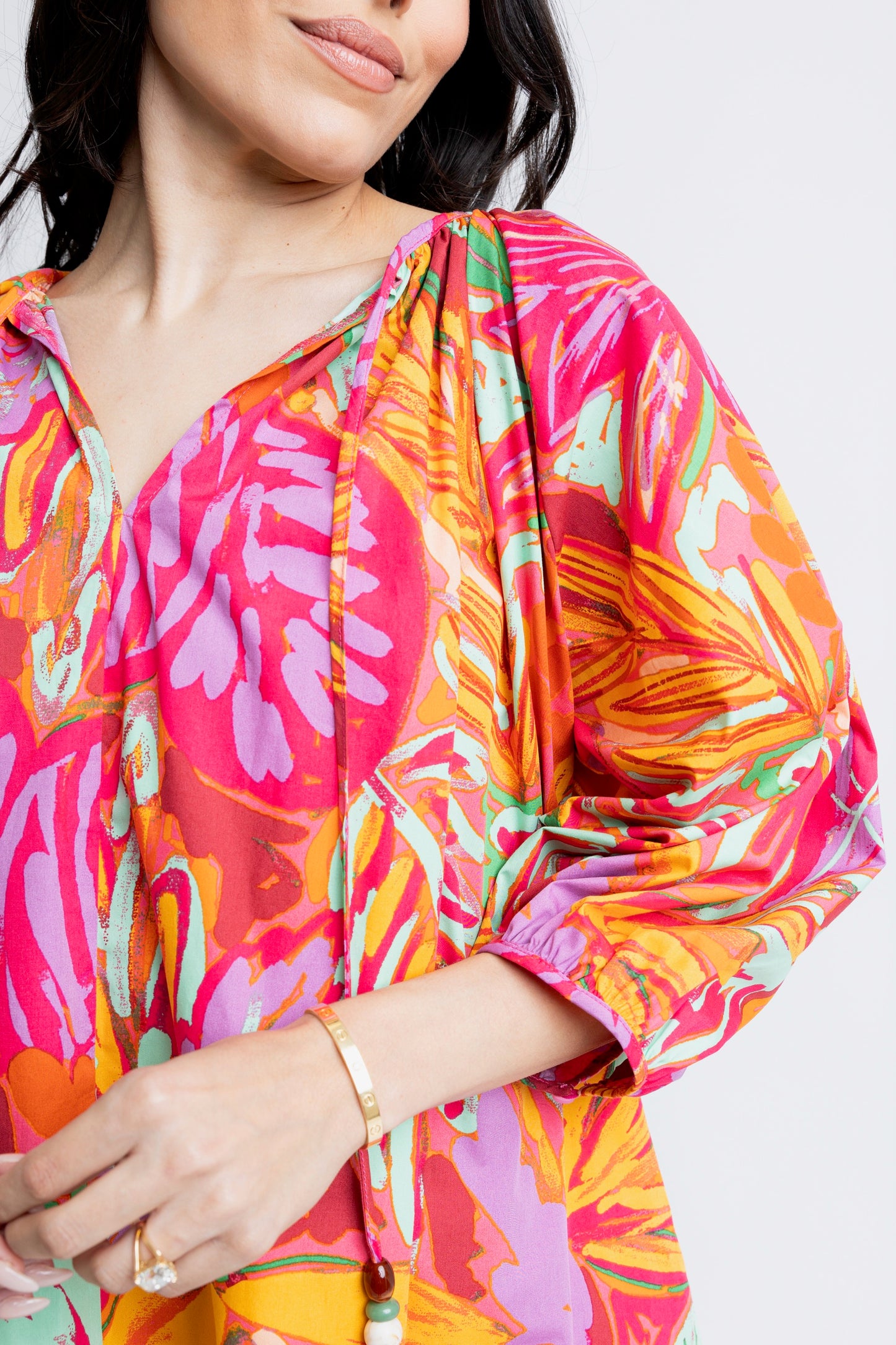 Abstract Tropical Palm Dress