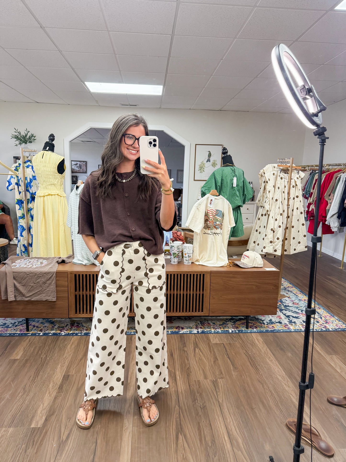 Mineral Washed Polka Dot Pants