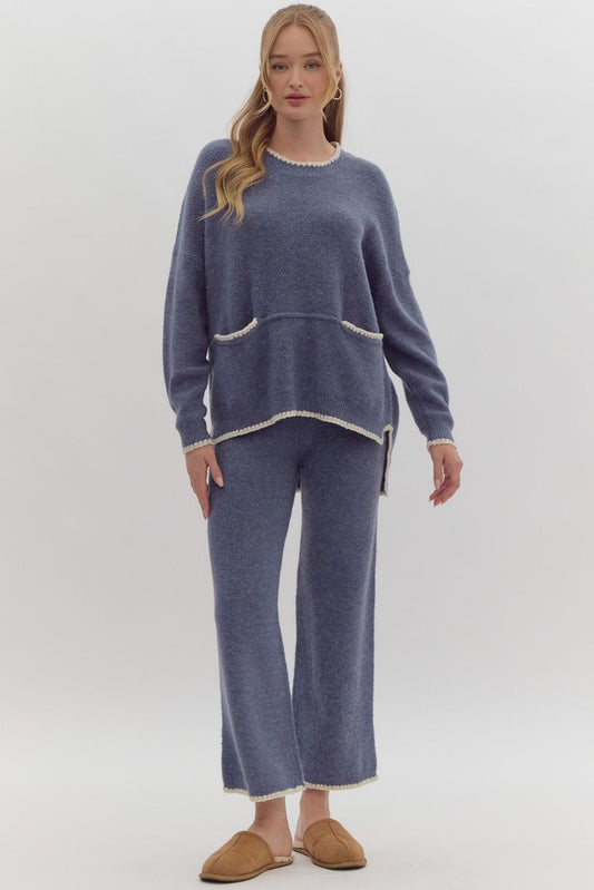 Cozy Pants Set- Slate Blue