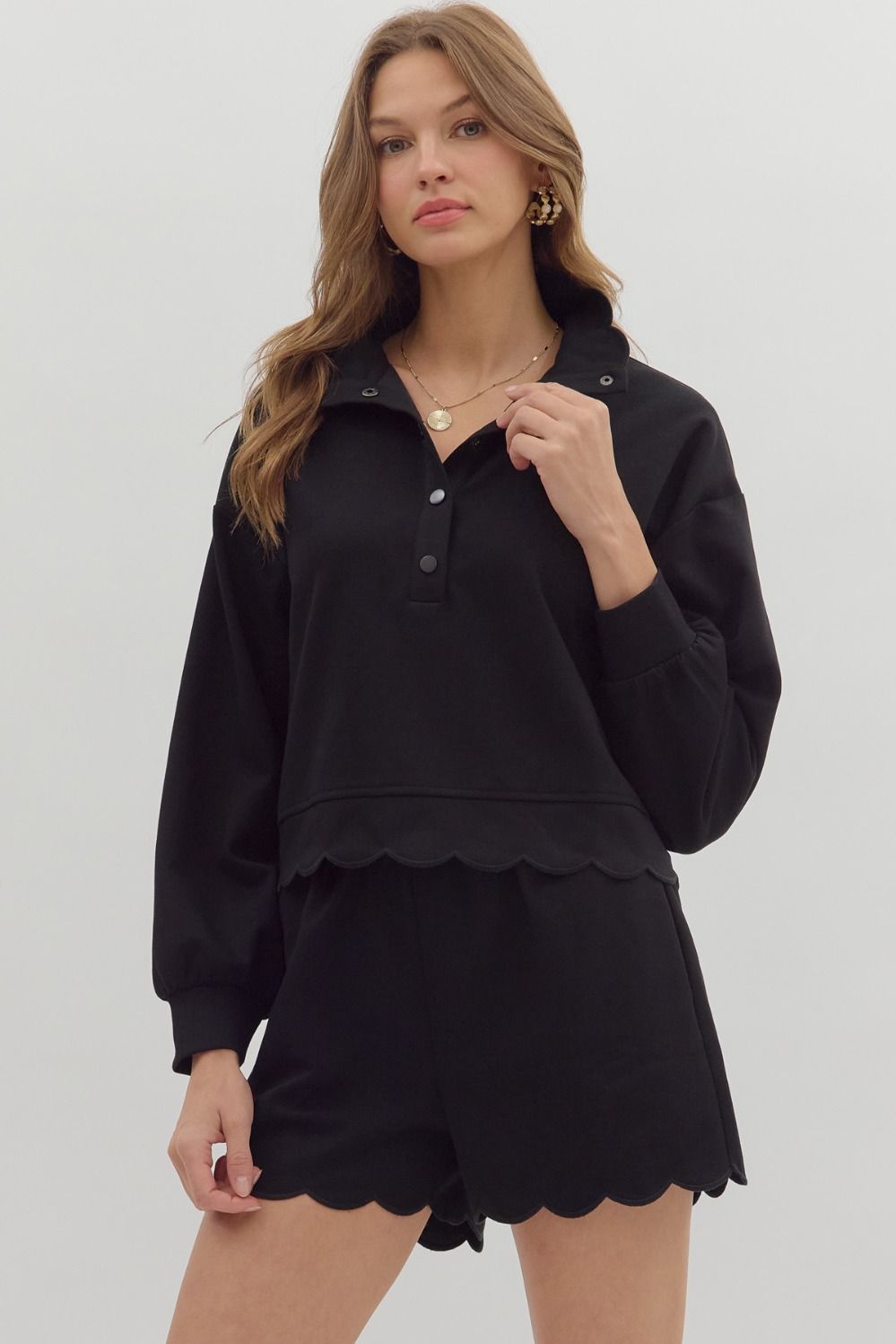 Rosie Scalloped Shorts Set