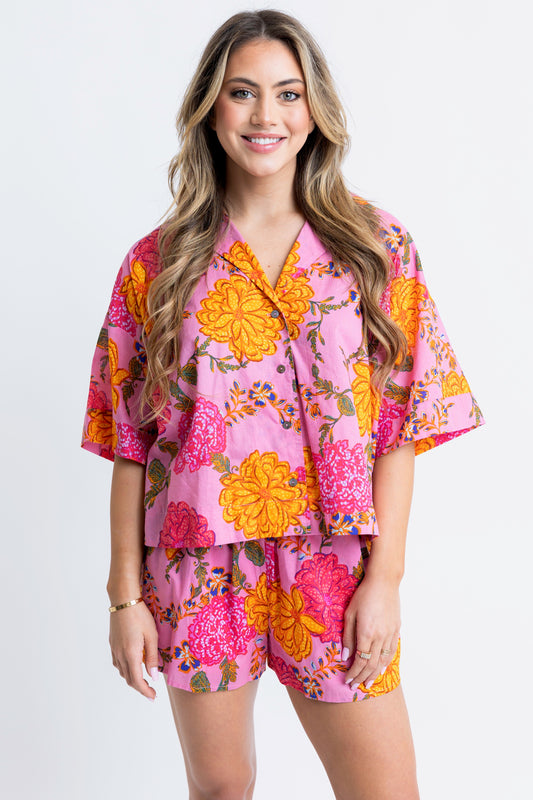 Floral Poplin Top